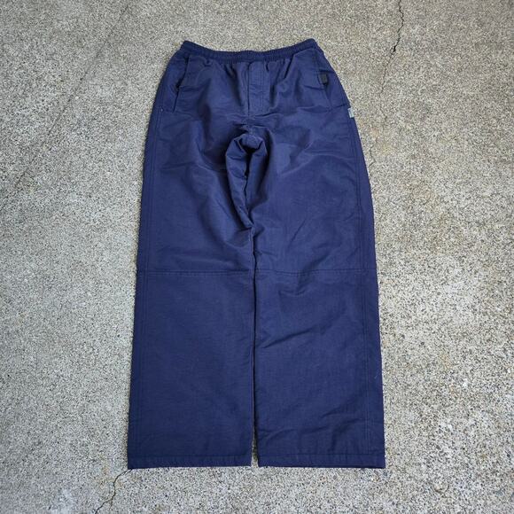 Vtg Y2k OLD NAVY Rubber Logo Patch Cargo Pocket Baggy Windbreaker Pants Small - Picture 1 of 7